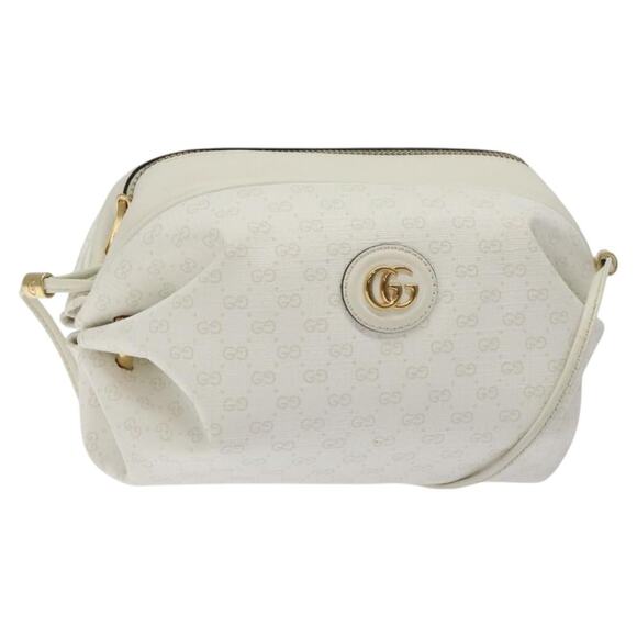 GUCCI Micro GG Supreme Shoulder Bag Pvc White Gold - Picture 1 of 16